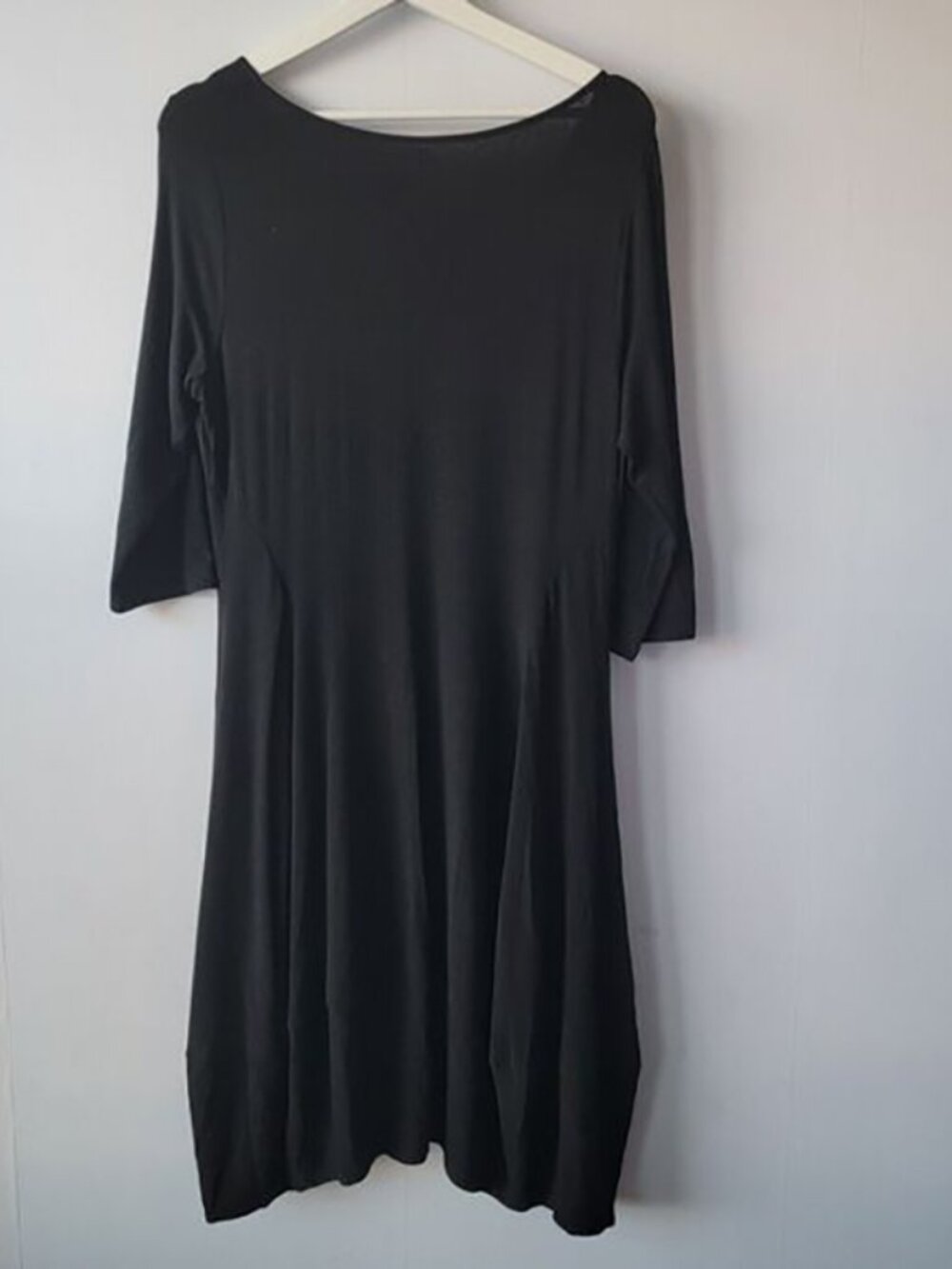 eileen fisher Viscose Jersey Dress womens size M short sleeve black - Picture 2 of 7